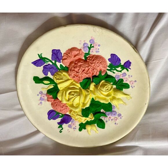 Vintage 1960’s MCM 3D Floral Pastel Wall Decor - Picture 4 of 6